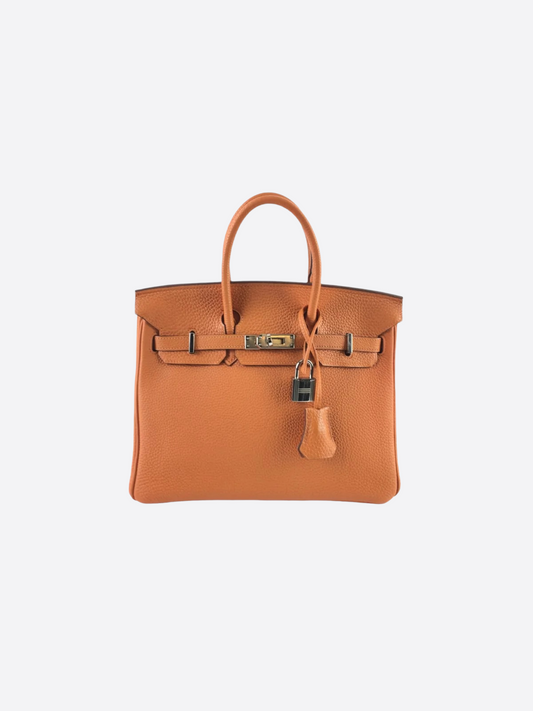 Hermès Orange Togo Leather Birkin 25