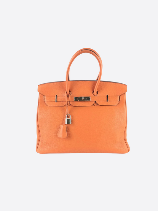 Hermès Orange Togo Leather Birkin 35