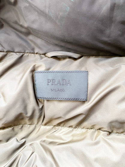 Prada Olive Iridescent Puffer Jacket