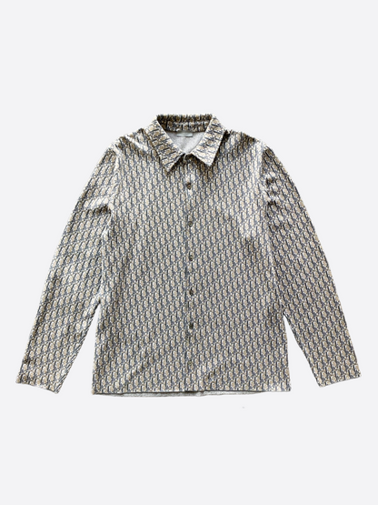 Dior Oblique Tan Monogram Button Up Shirt