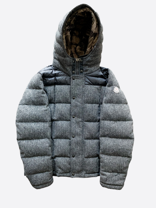 Moncler Grey Wool Puffer Men's Jacket