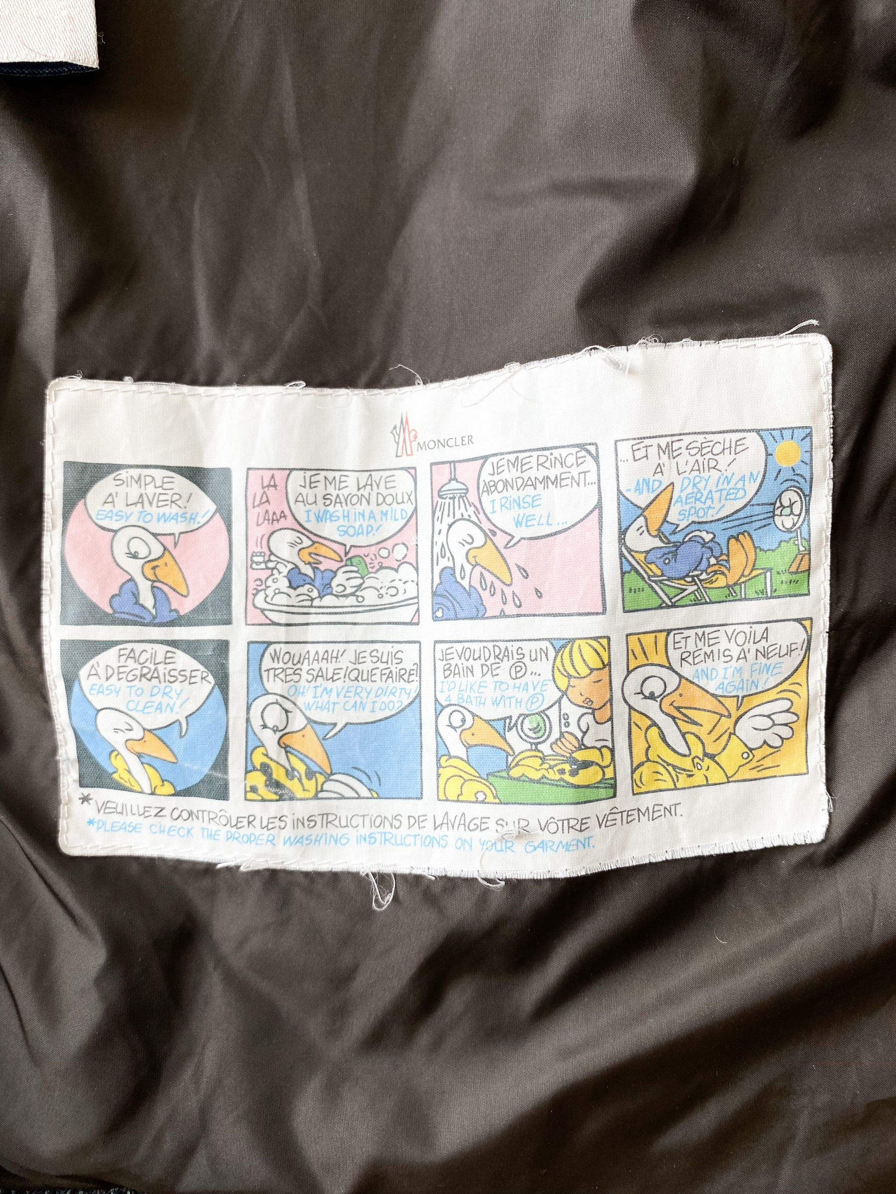 Moncler washing outlet instructions