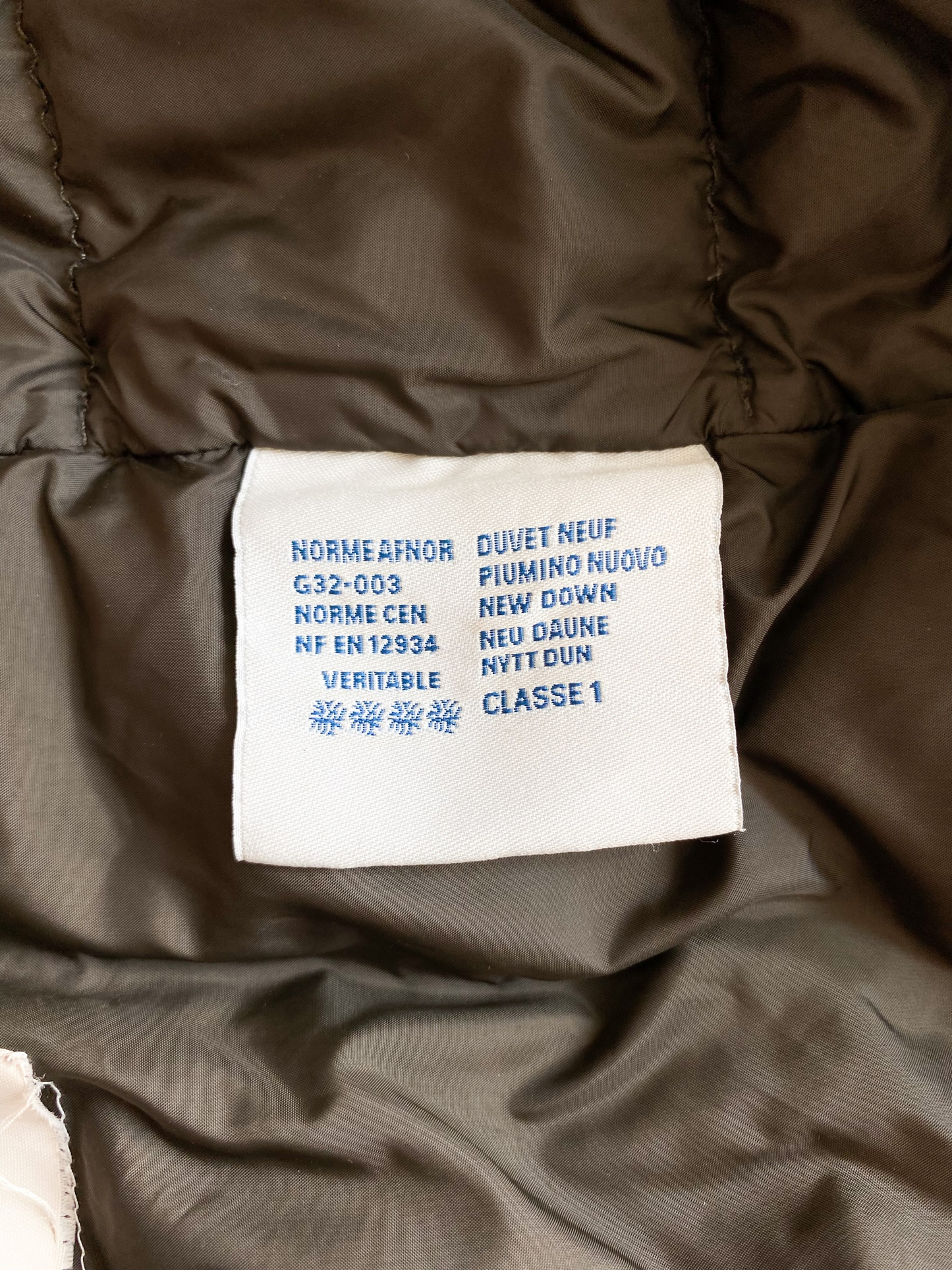 Moncler norme 2024 afnor duvet neuf