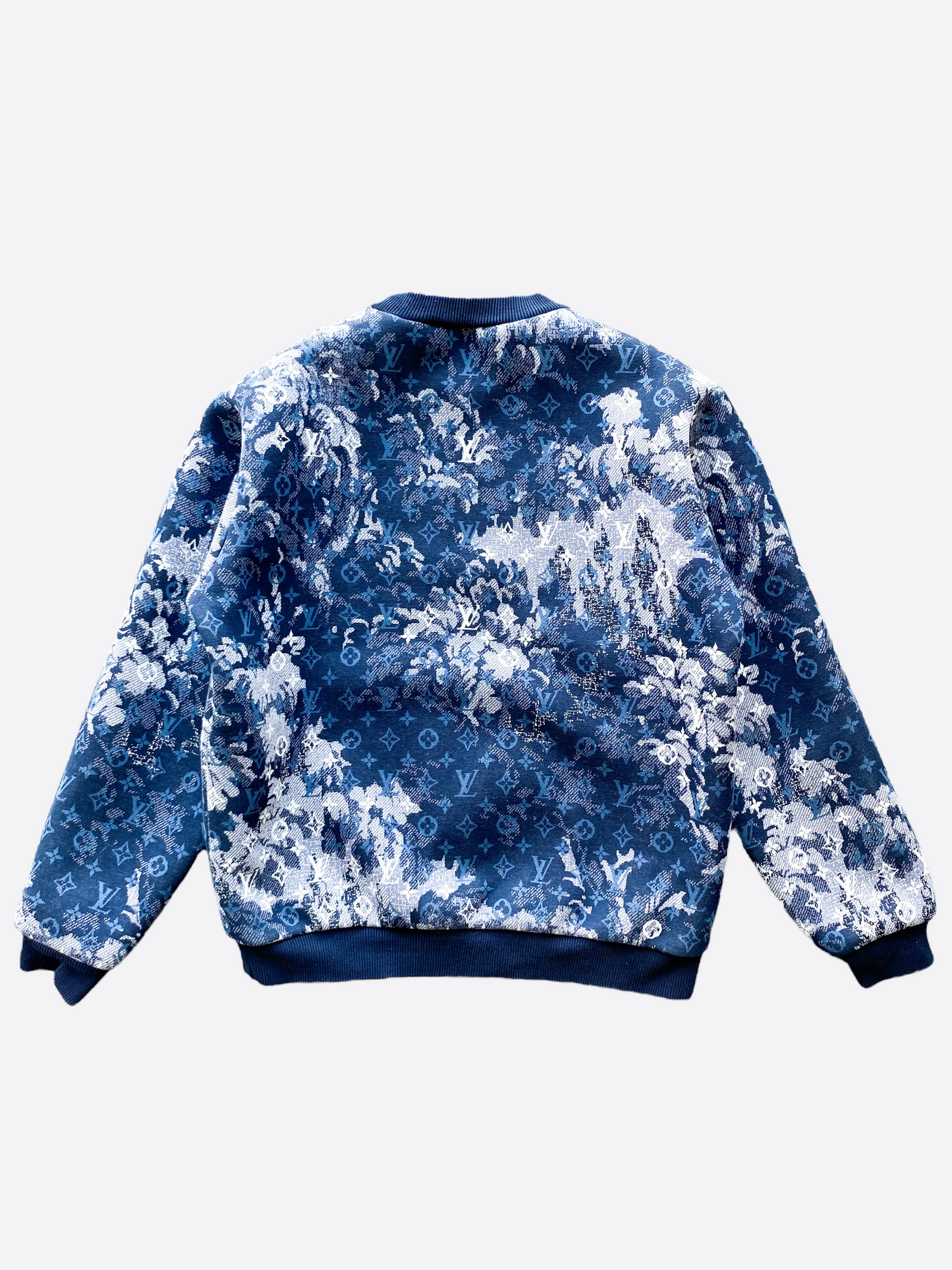 LOUIS VUITTON LV Monogram Tapestry Sweatshirt For Men Blue 1A8H2X - KICKS  CREW
