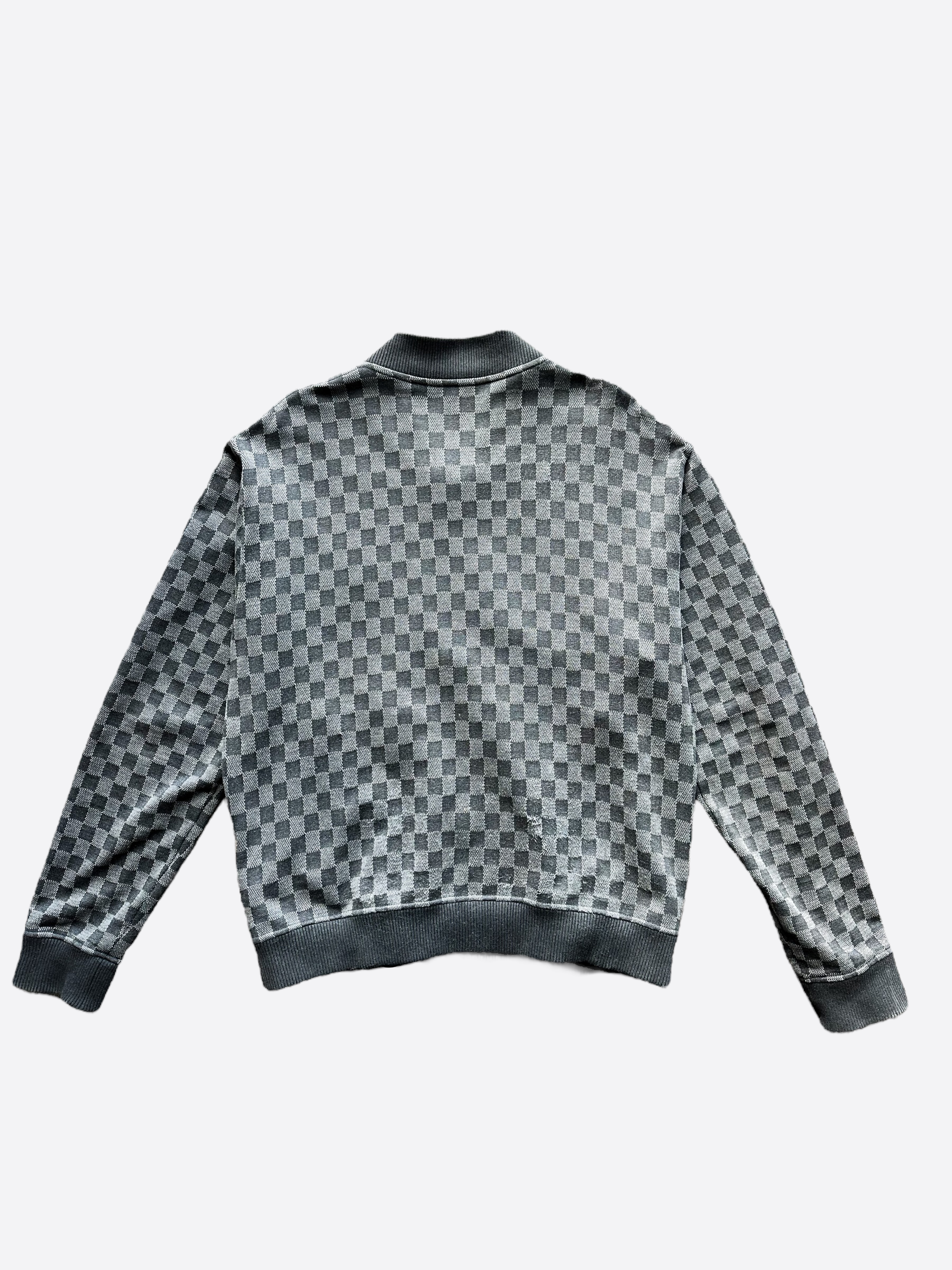 Louis Vuitton Quilted Damier Zip-Up Jacket BLACK. Size S0