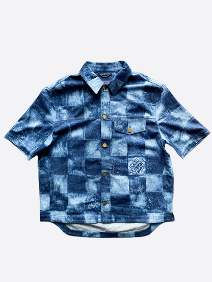 Louis Vuitton Salt Damier Short Sleeve Button Up Shirt