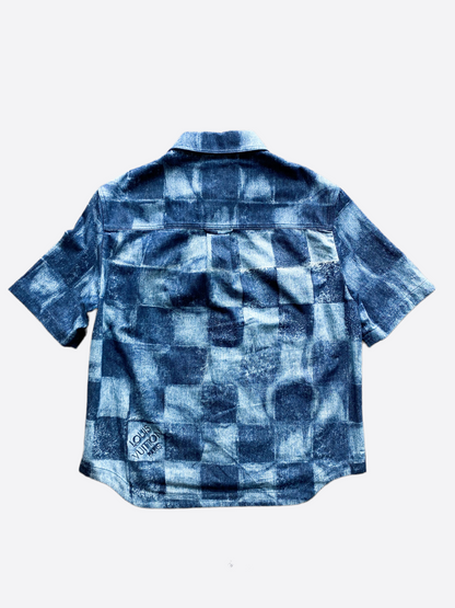 Louis Vuitton Salt Damier Short Sleeve Button Up Shirt