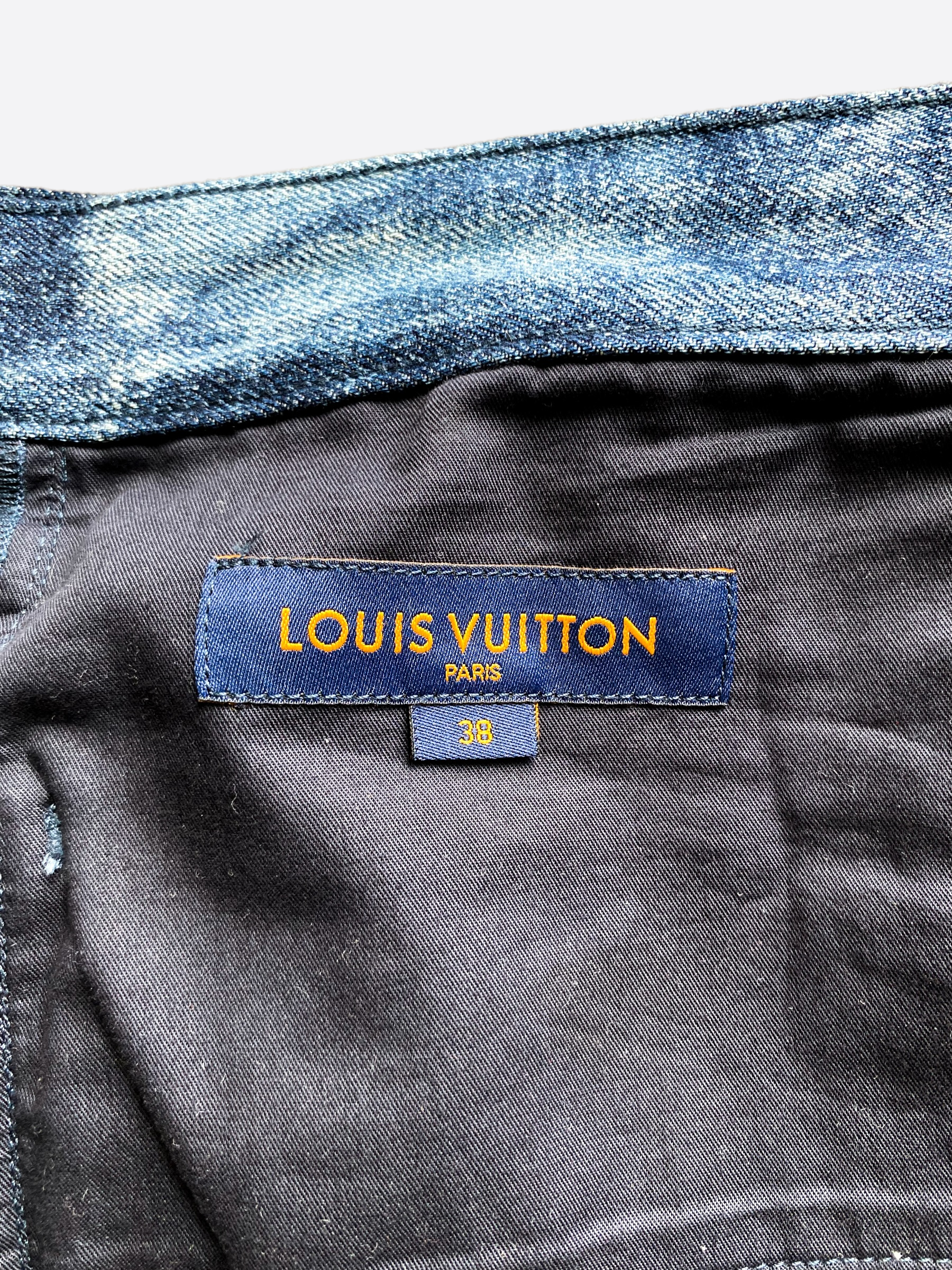 Louis Vuitton Damier Graphite Denim Mini Shorts BLACK. Size 36