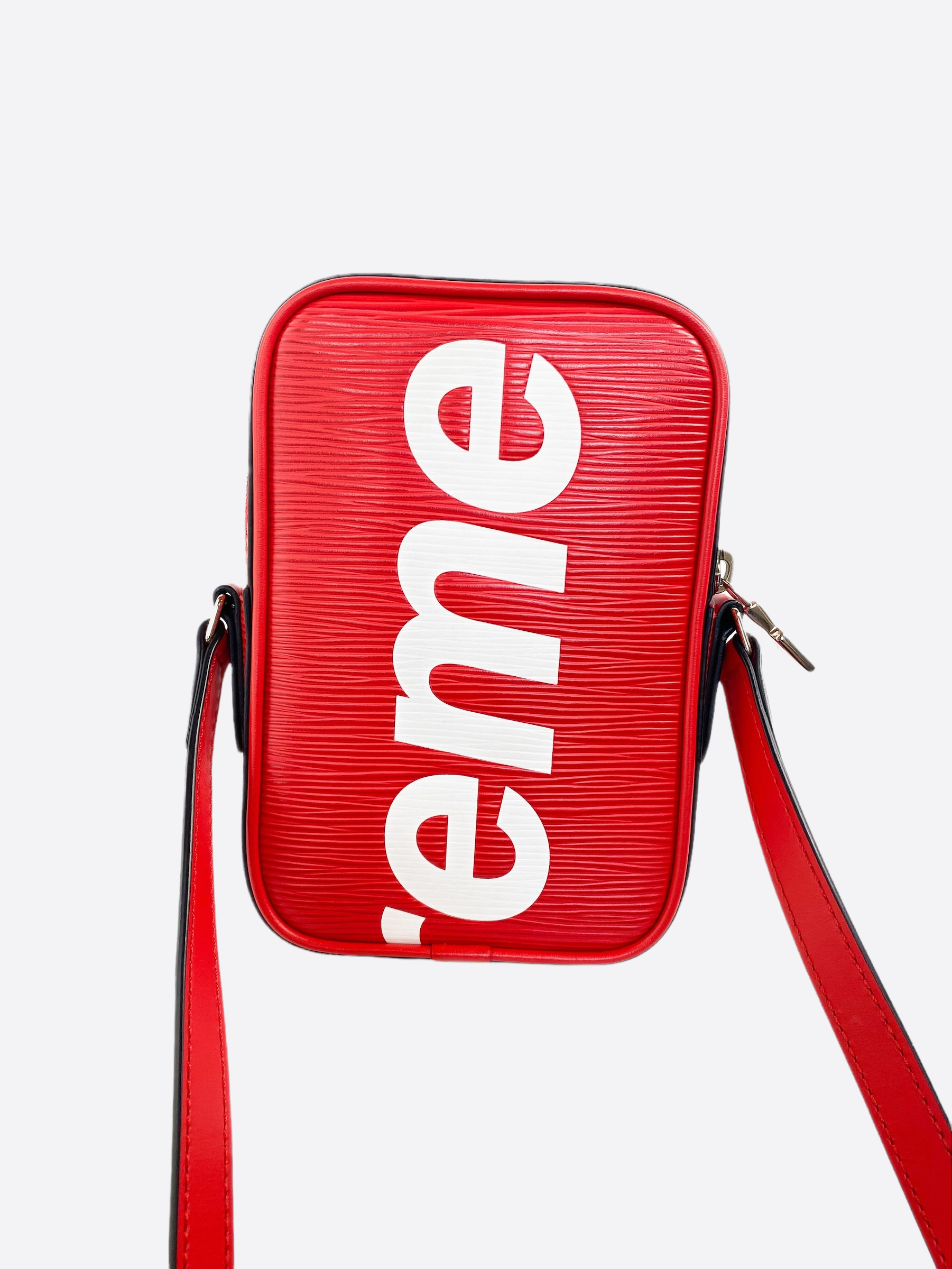 Louis Vuitton x Supreme Brand New LV x Supreme Red Epi Leather Danube PM Bag