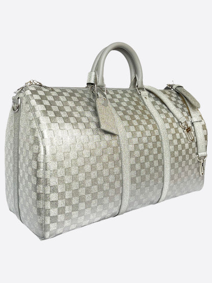 Louis Vuitton Silver Glitter Keepall 50