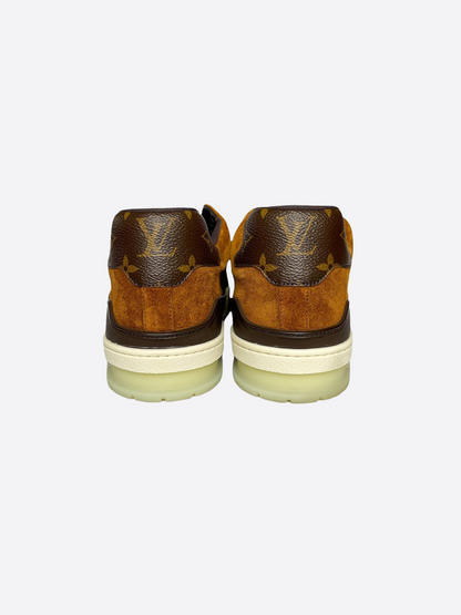 Louis Vuitton Brown Suede Monogram Trainers