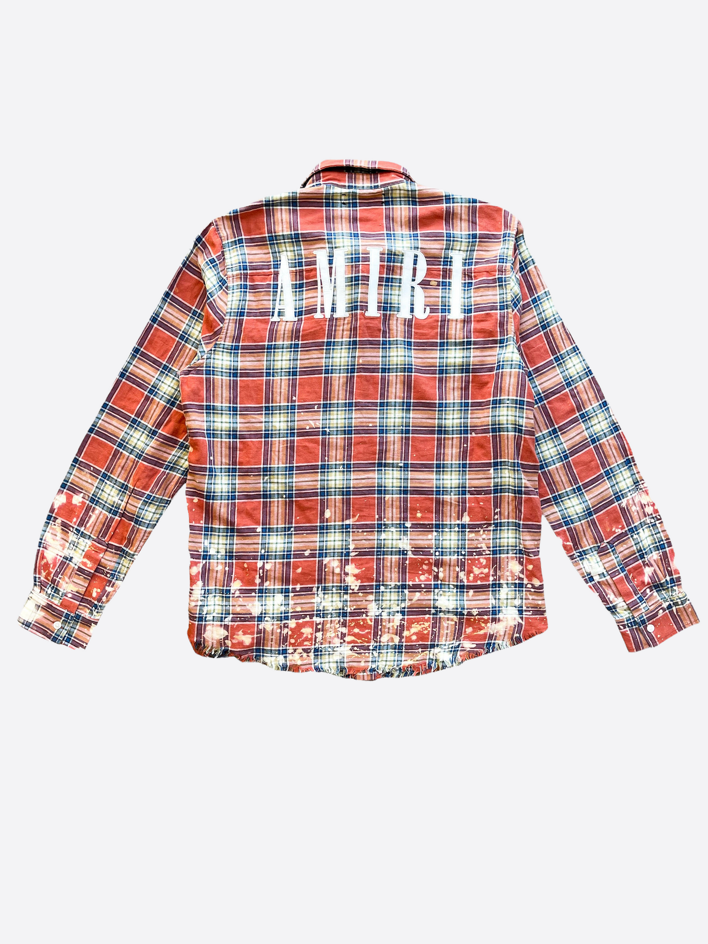 Amiri Orange Back Logo Bleach Flannel – Savonches Amiri Orange Back Logo Bleach Flannel – Savonches