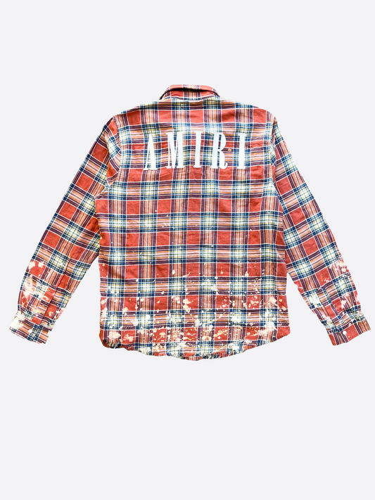 Amiri Orange Back Logo Bleach Flannel