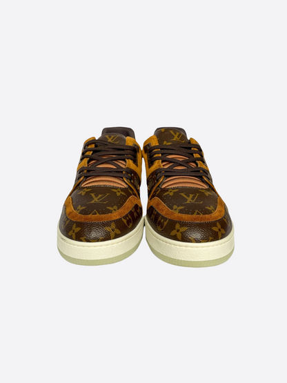 Louis Vuitton Brown Suede Monogram Trainers