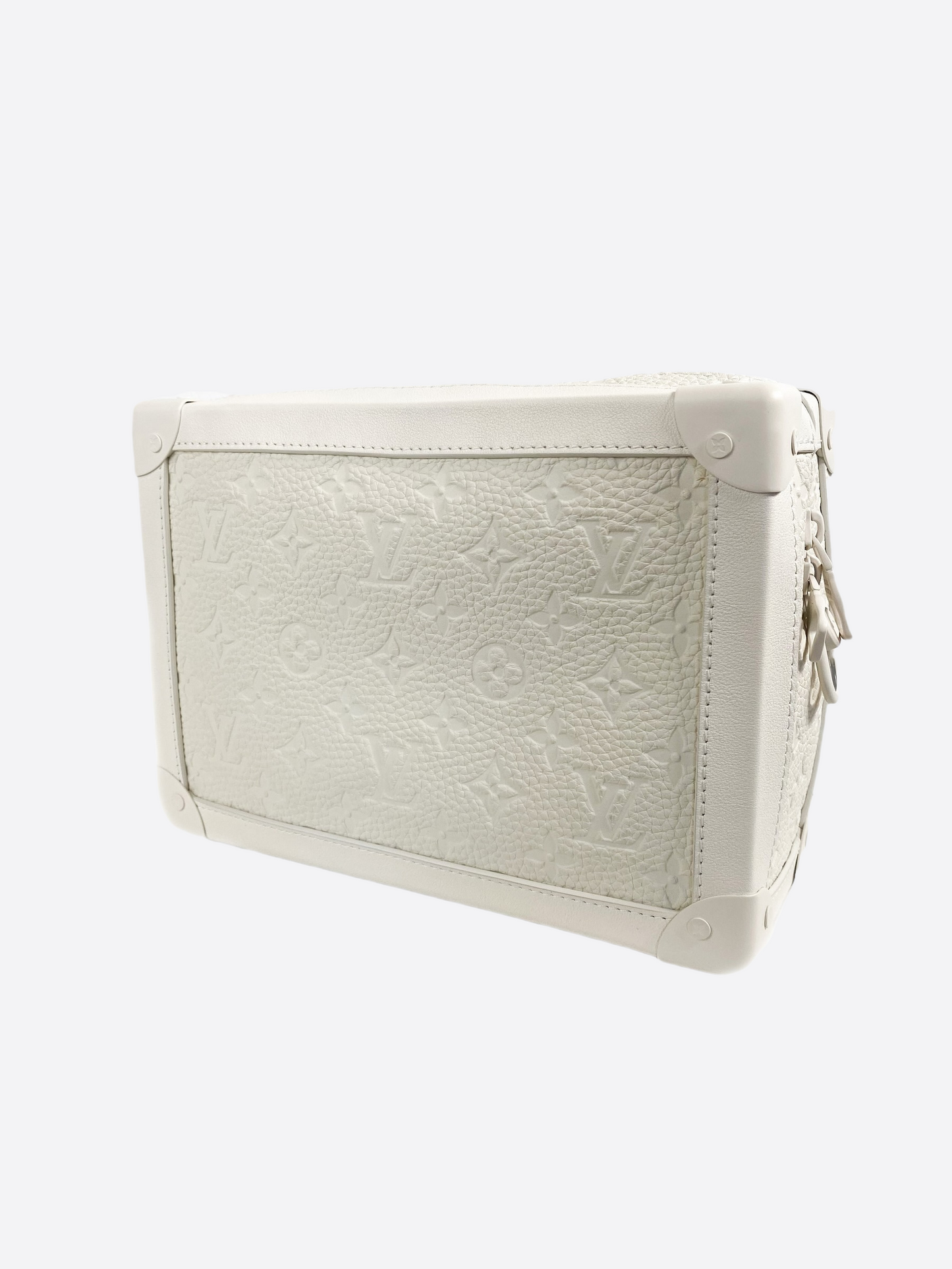 Lot - Louis Vuitton Powder White Soft Trunk Monogram Empreinte Bag