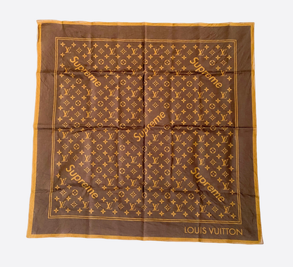 Louis Vuitton Supreme Brown Monogram Print Bandana