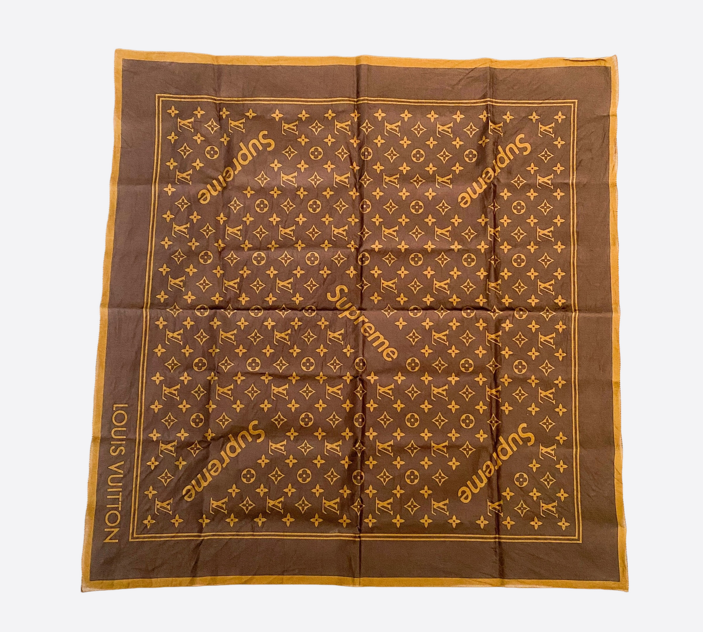 Louis Vuitton Supreme Brown Monogram Print Bandana