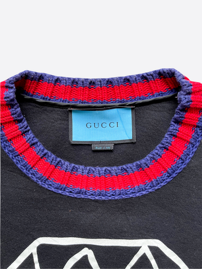 Gucci Ghost Diamond Logo Neoprene Sweater Savonches