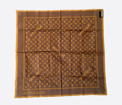 Louis Vuitton Supreme Brown Monogram Print Bandana