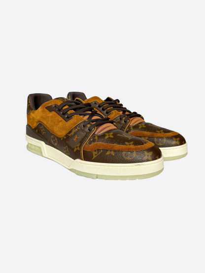 Louis Vuitton Brown Suede Monogram Trainers