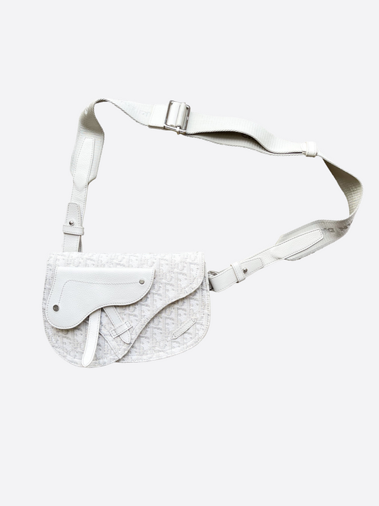 Dior Oblique Off-White Saddle Bag