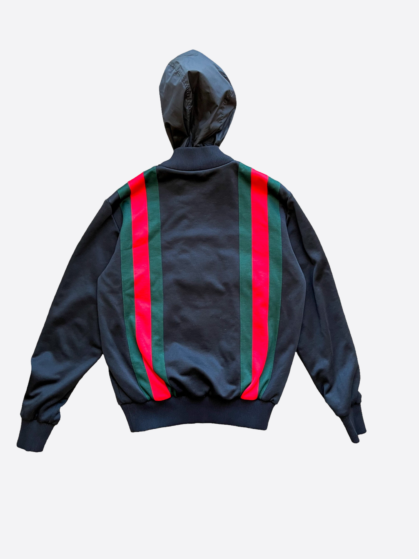 Gucci Striped Hooded Bomber Jacket
