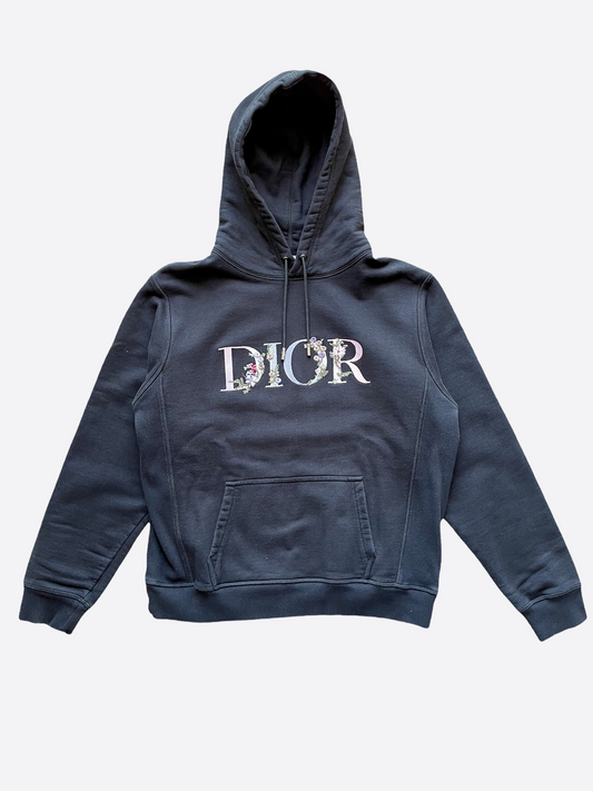 Dior Floral Logo Embroidered Hoodie