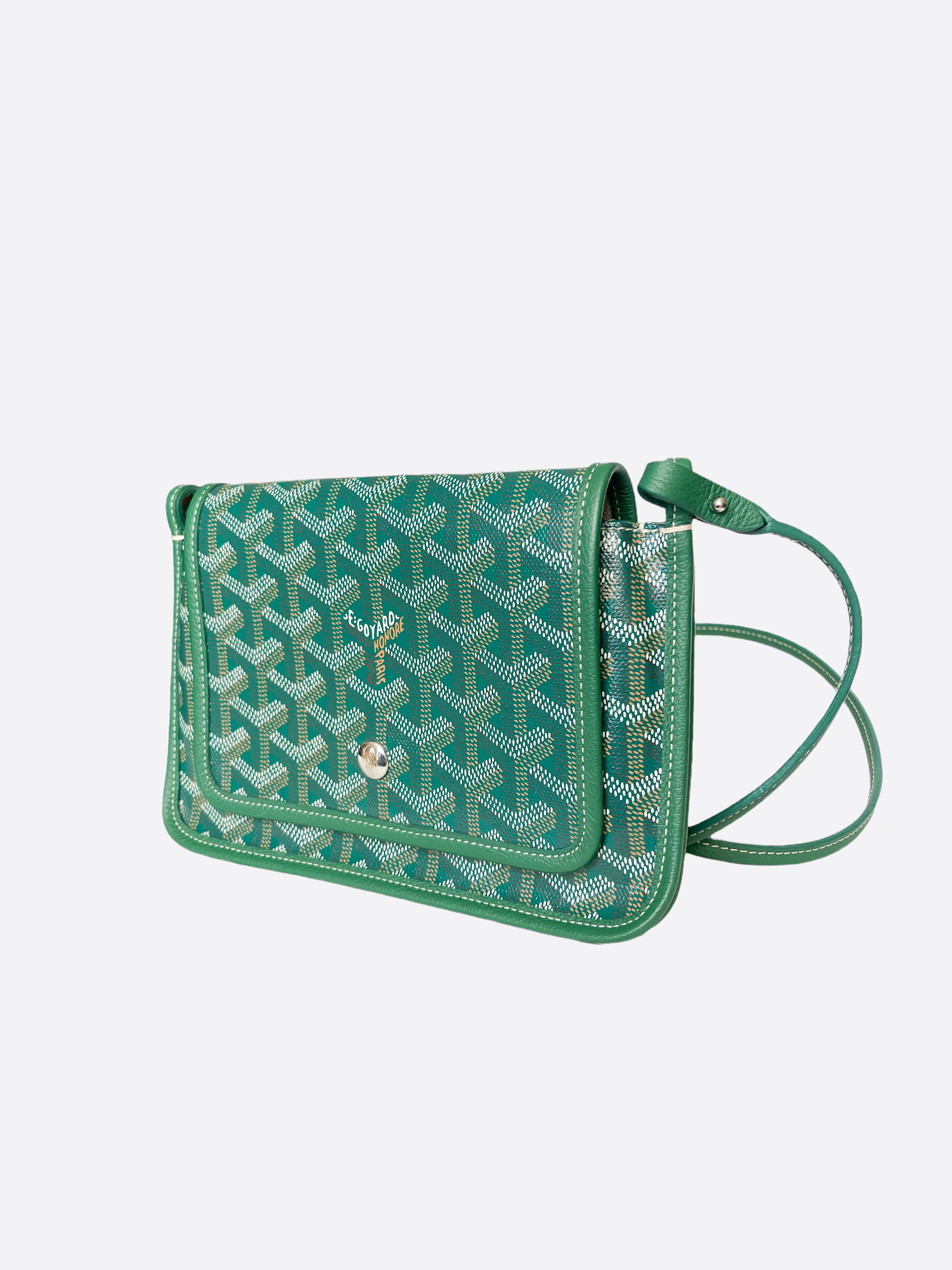 GOYARD Plumet Crossbody Wallet Bag Pouch Green Shoulder Purse Pochette Auth  New