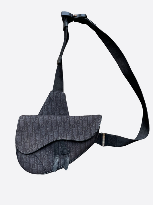 Dior Oblique Black Saddle Bag