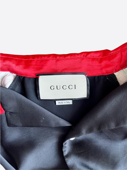 Gucci Black & Red Acetate Bowling Shirt