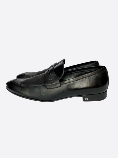 Louis Vuitton Black Leather Penny Loafers