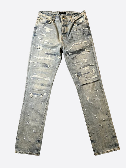 Amiri Distressed Straight Fit Denim