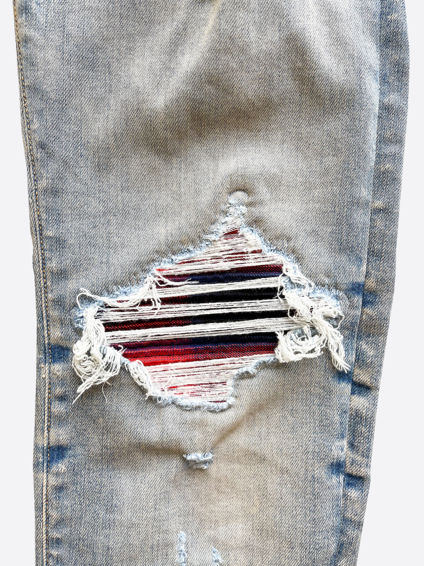 Amiri Plaid MX1 Distressed Jeans