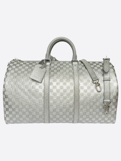 Louis Vuitton Silver Glitter Keepall 50