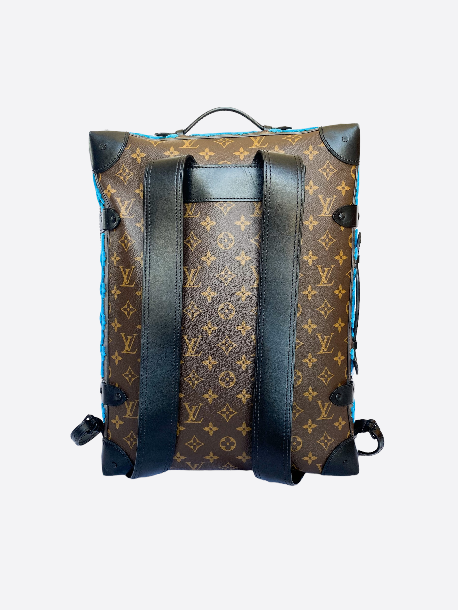 LOUIS VUITTON Monogram Tuffetage Soft Trunk Backpack PM Turquoise 849829
