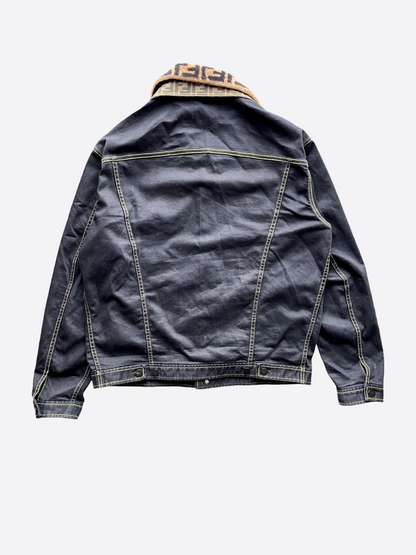 Fendi Fur Trim Denim Jacket