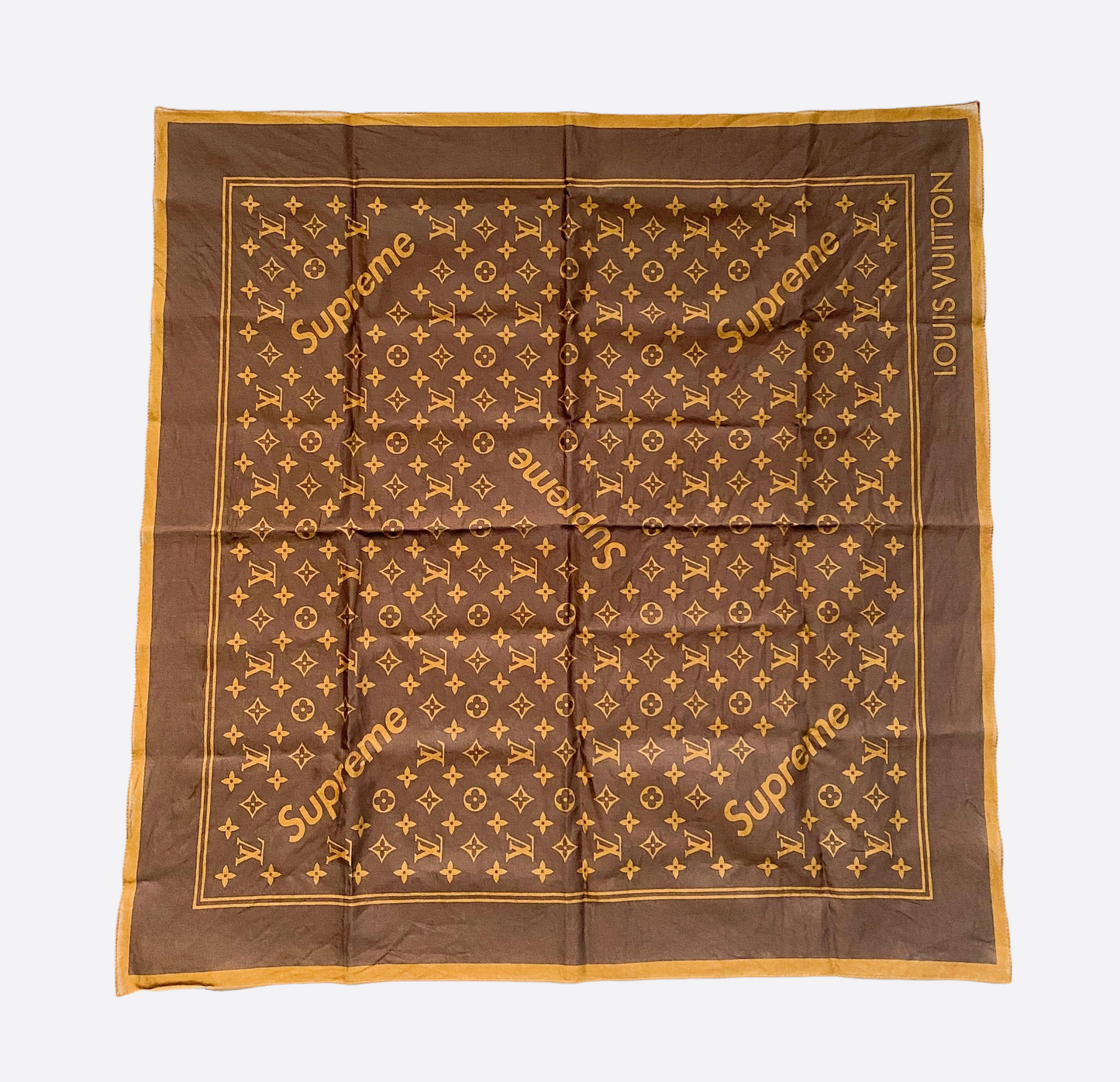 Louis Vuitton Supreme Brown Monogram Print Bandana