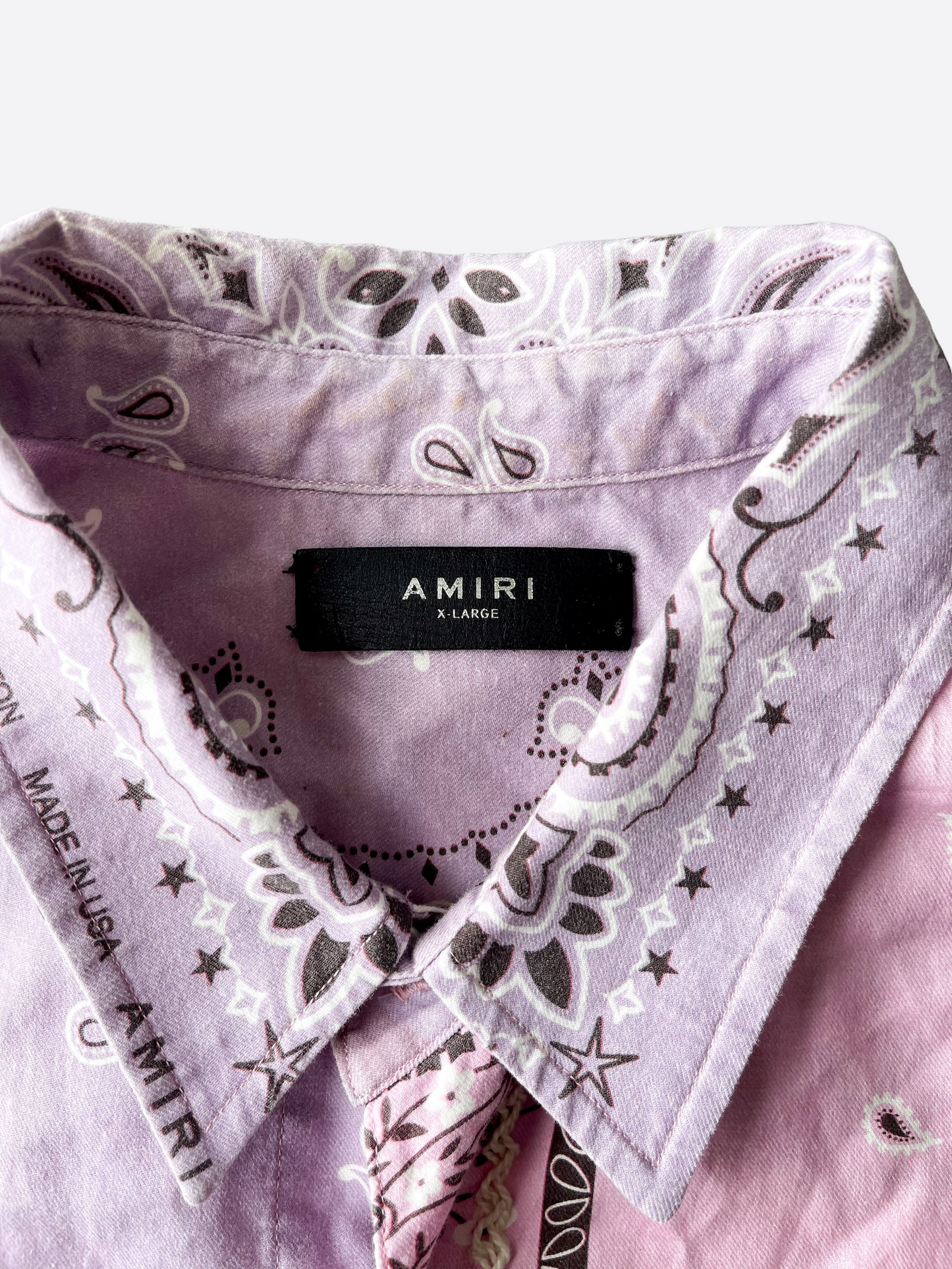 Amiri Pink Paisley Button Up Shirt