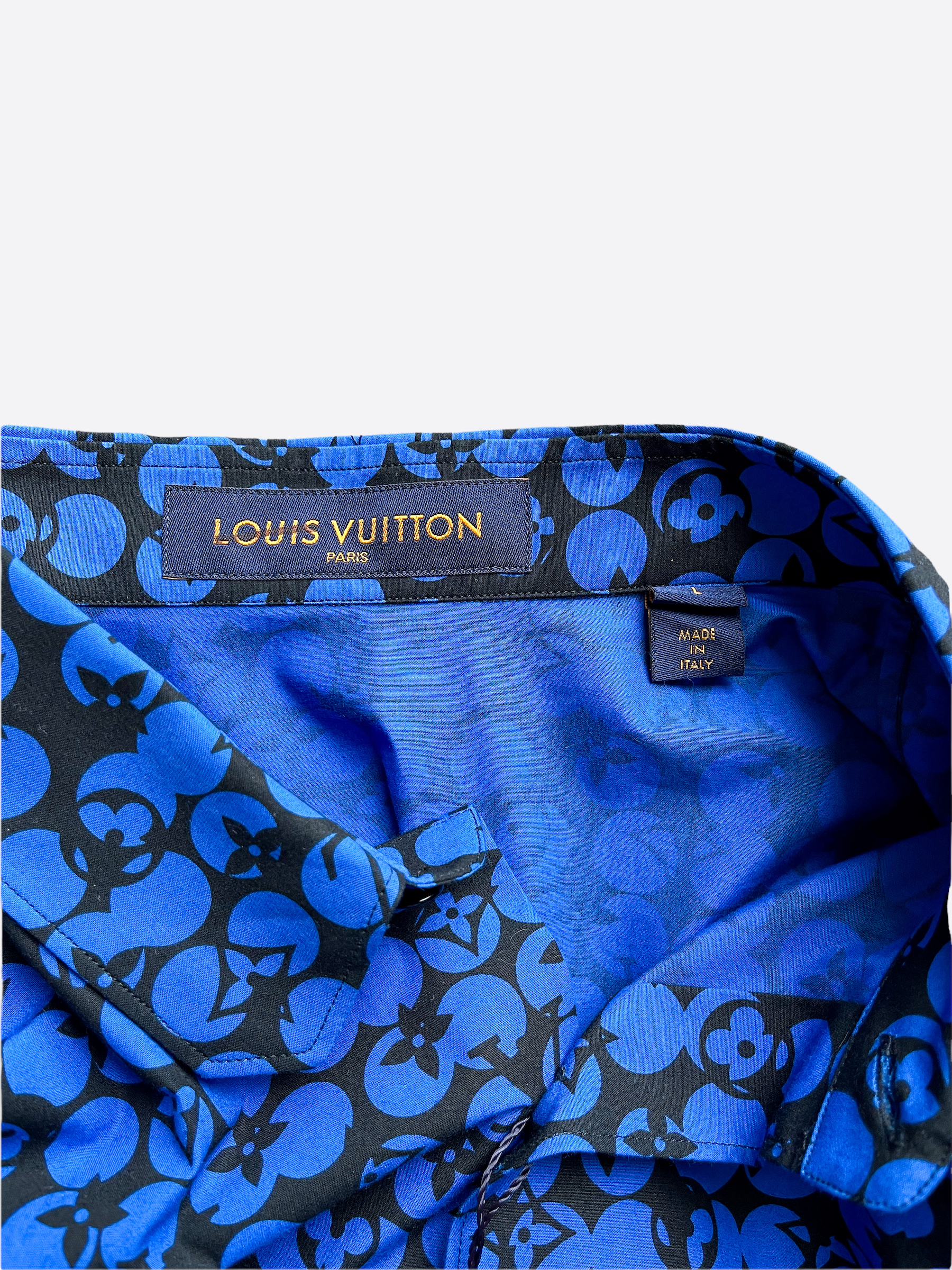 Louis Vuitton Blue Spotted Monogram Shirt – Savonches