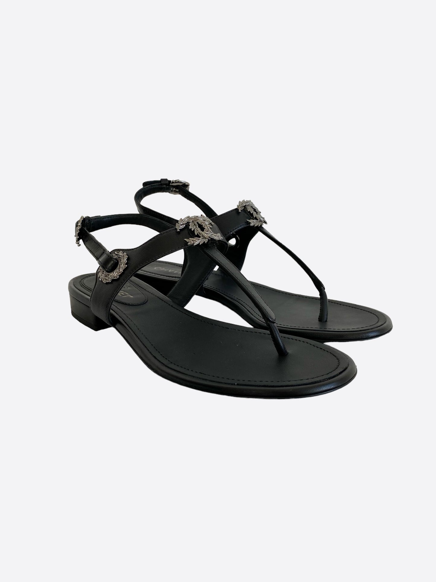 Chanel Black CC Logo sandals – Savonches