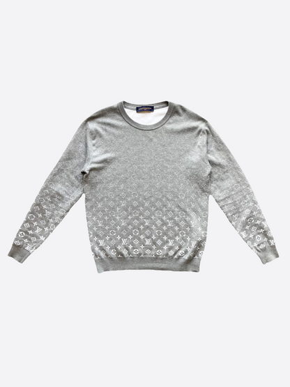 Louis Vuitton Grey & White Monogram Gradient Sweater – Savonches Louis Vuitton Grey & White Monogram Gradient Sweater – Savonches