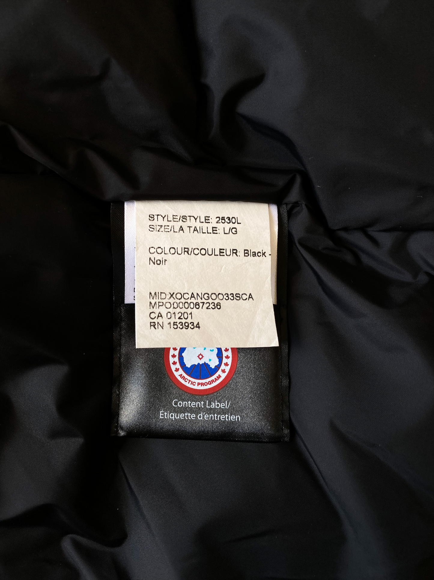 Canada goose hot sale style 2530l