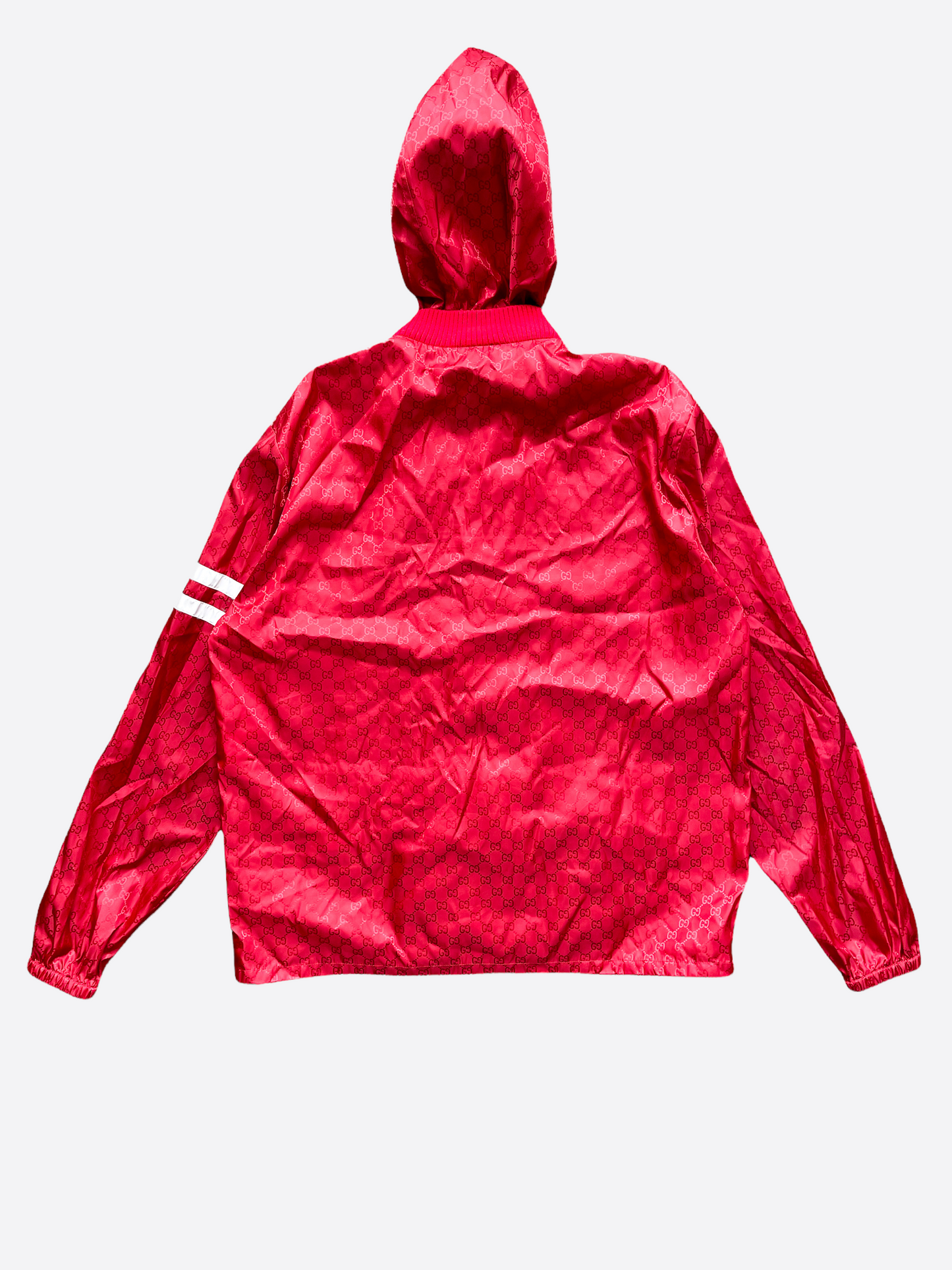 Gucci Red Monogram Hooded Windbreaker