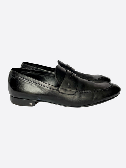 Louis Vuitton Black Leather Penny Loafers