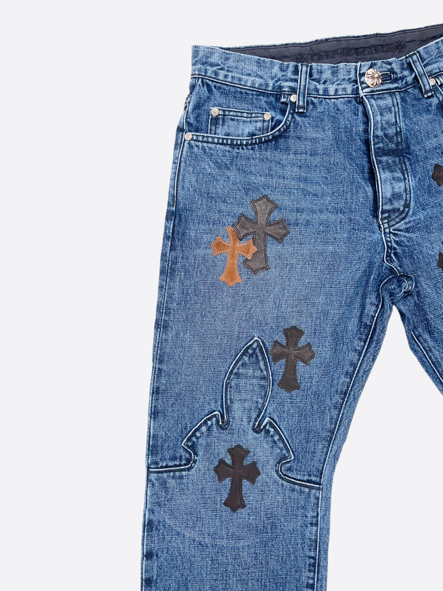 Chrome Hearts Blue Cross Patch Jeans