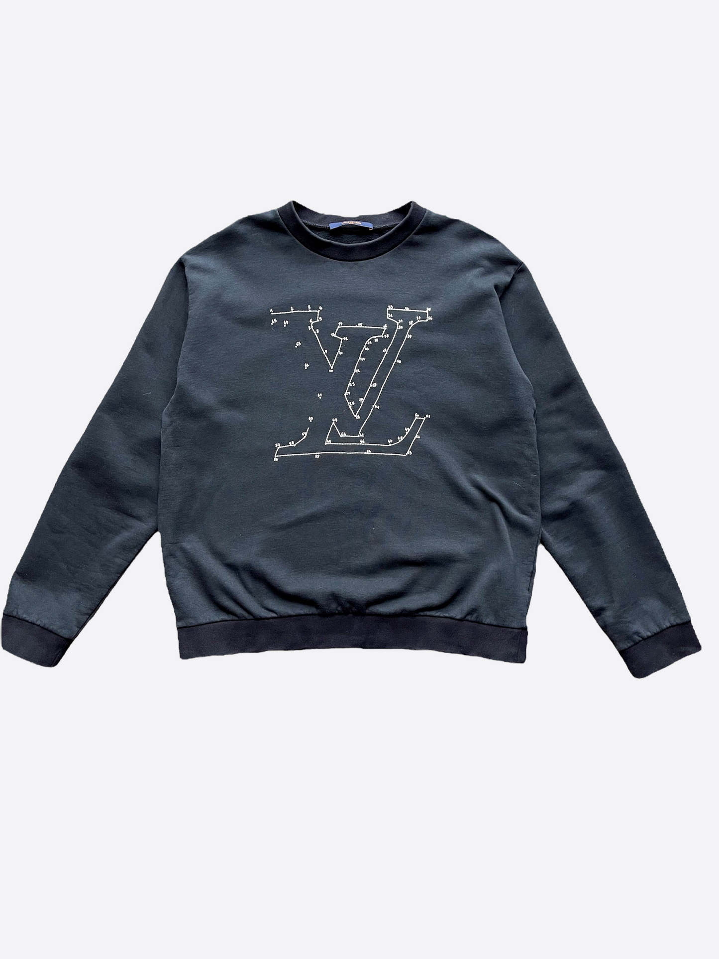 Louis Vuitton Monogram Cashmere Crewneck Sweatshirt Black/Pink Size L  #90387