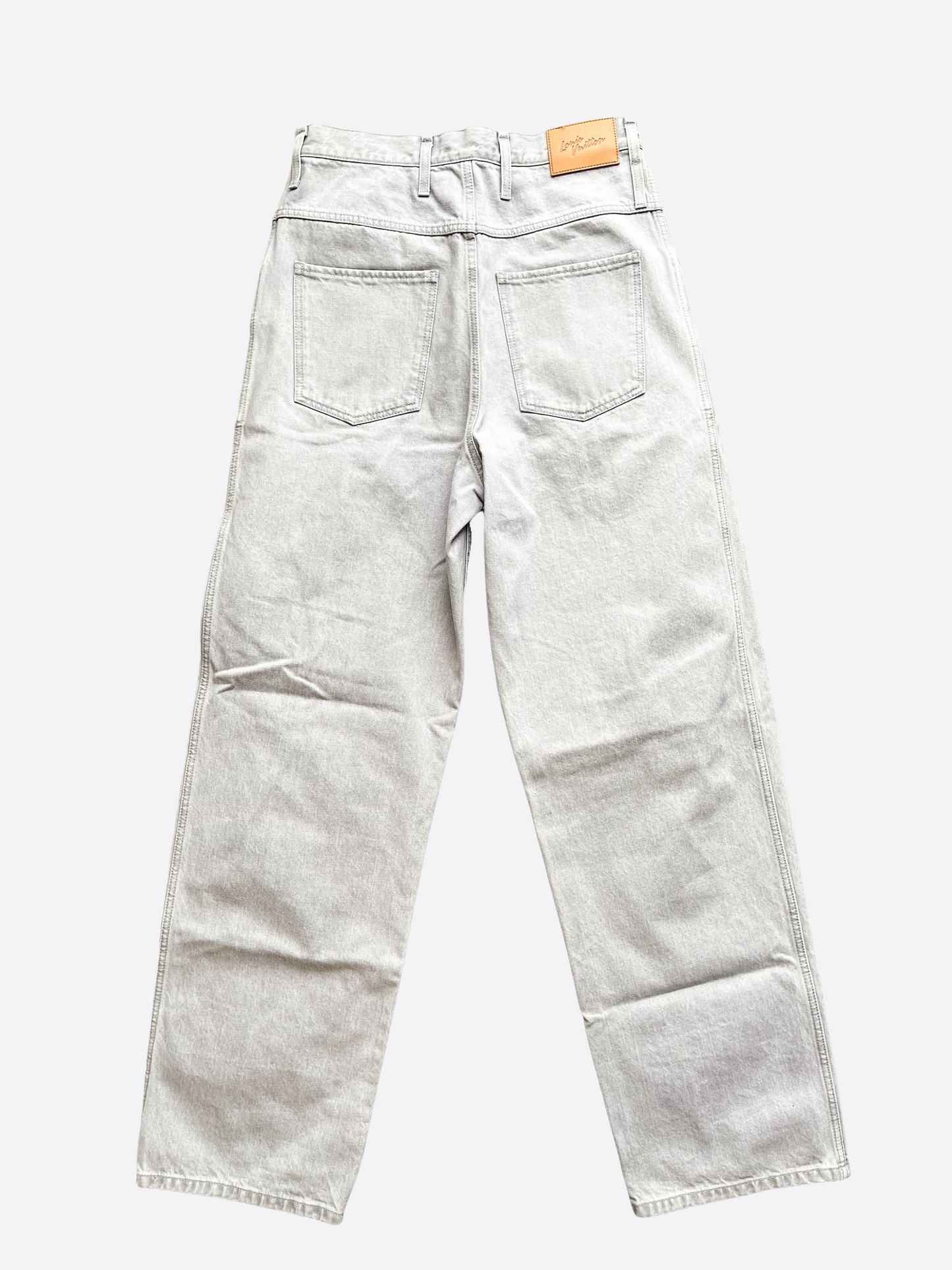 Straight jeans Louis Vuitton White size 40 - 42 FR in Cotton - 29761383
