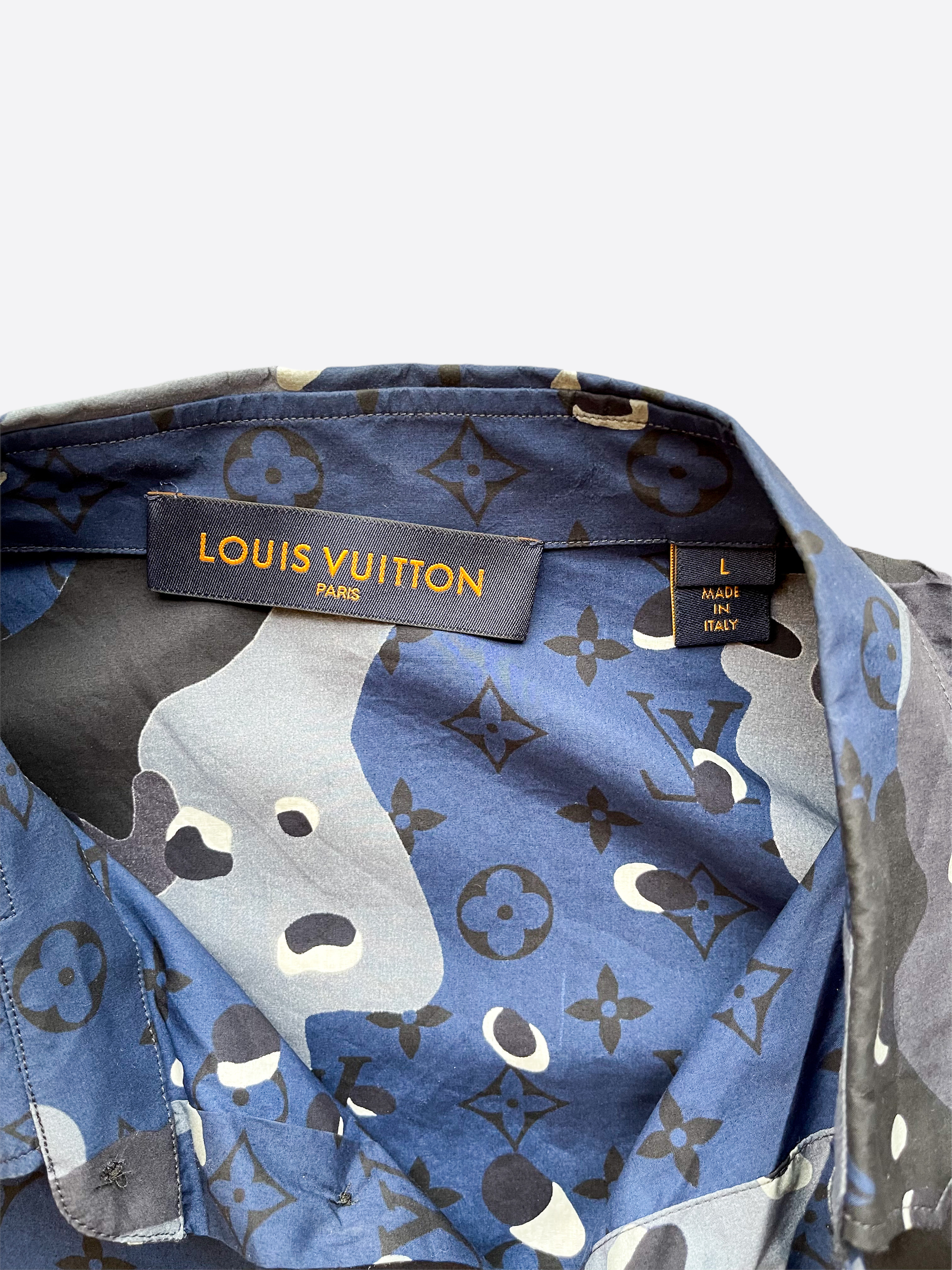 Louis Vuitton Blue Logo Monogram Denim Button Front Jacket L Louis Vuitton