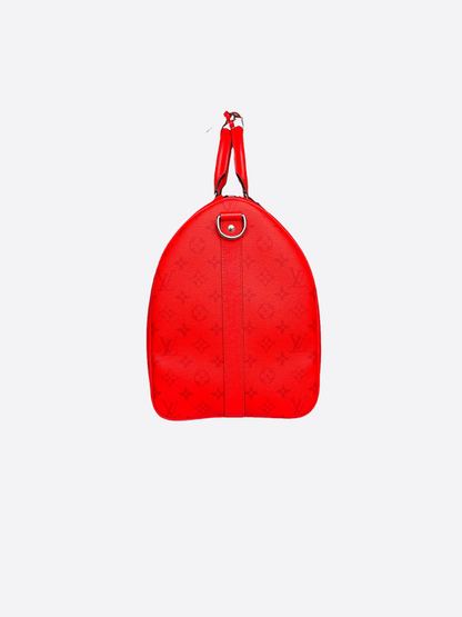 Louis Vuitton Taigarama Red Keepall 50