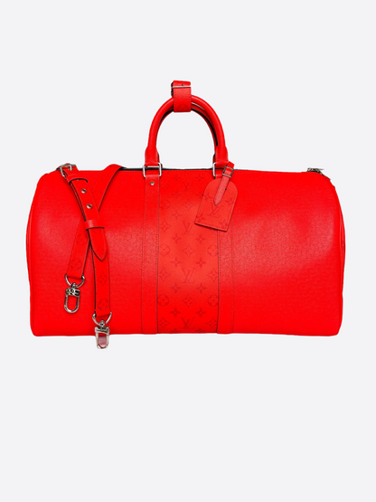 Louis Vuitton Taigarama Red Keepall 50